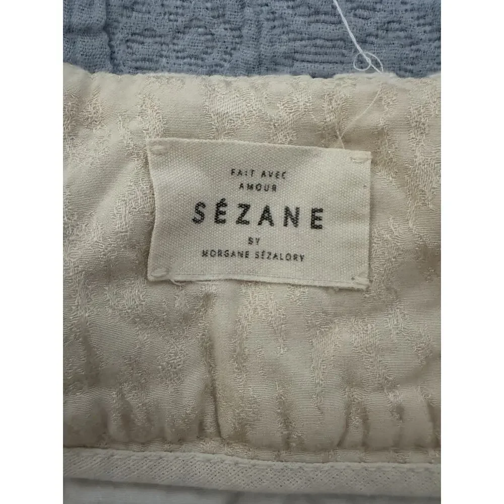 Sezane Ecru White Mini Skirt Sz S Zebra Animal Print Zip